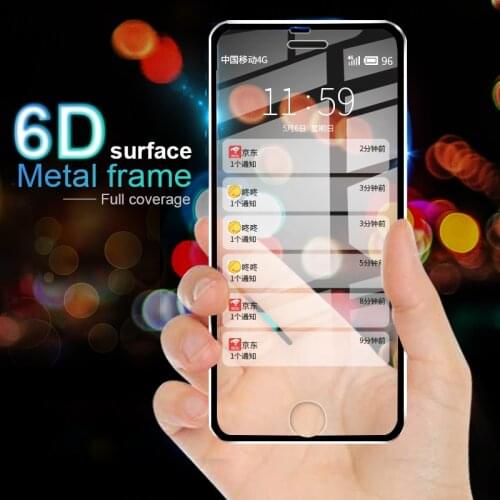 RZP 6D Curved edge Full Cover Screen Protector For iPhone 6s Plus Tempered Glass For Apple iPhone 6 S Plus Metal + Glass Film 3D