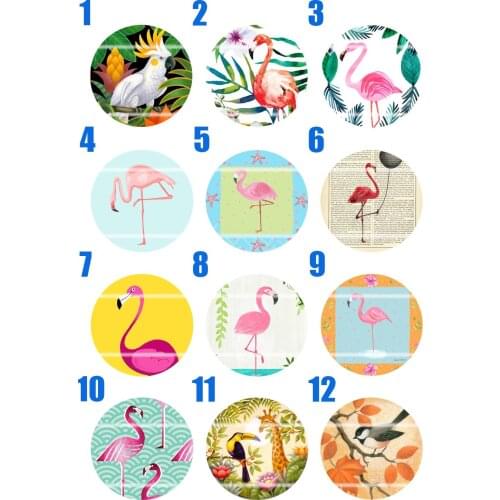 Handmade Colorful picture Round Glass Cabochons Refrigerator magnet for Necklace Decoration and Phone Chain Accessaries161
