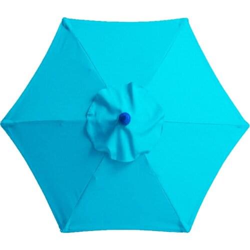 Outdoor Beach Umbrella 2.7m 6 Bones Terrace Parasol UV-protected 8 Ribs Swimming Pool Canopy Polyester Cloth Stand Sun Umbrellas