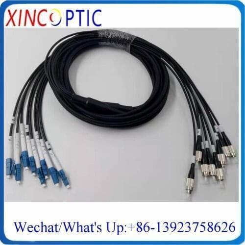 10M 8F/8C,MM OM2 50/125,4.8mm,8Cores LC-LC/SC/FC/STUPC LSZH/TPU Armored Fiber Optic Patch Cord CPRI Black Cable Jumper Connector
