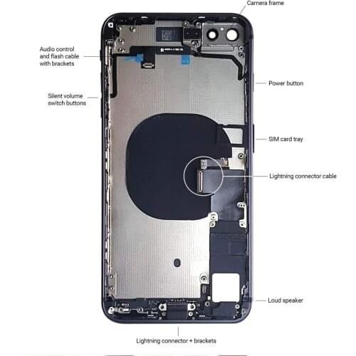 5pcs Replacement For iphone 8 Plus X XR XS MAX 8G Back Middle Frame Chassis Full Housing Assembly Battery Cover with Flex Cable