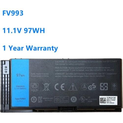 FV993 Laptop Battery For DELL Precision M6600 M6700 M6800 M4800 M4600 M4700 FJJ4W PG6RC R7PND OTN1K5 FV993 11.1V 97WH