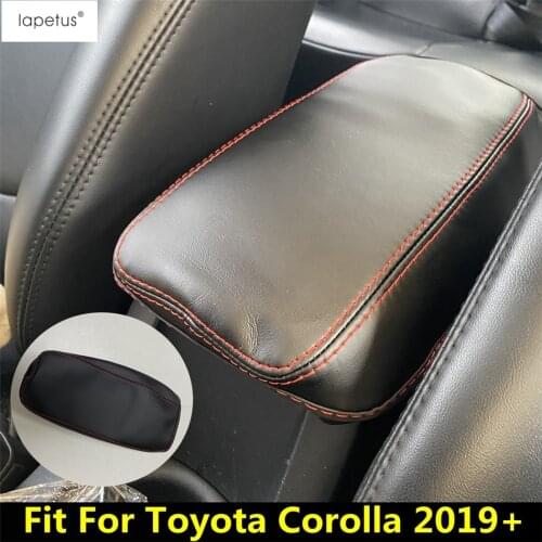 Lapetus For Toyota Corolla 2019 - 2021 Center Console Seat Armrest Storage Box Protector Pad Mat Molding Cover Kit PU Leather
