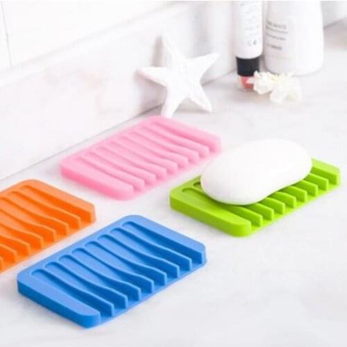 Anti-skidding Home Improvement Silicone Flexible Bathroom Fixtures Bathroom Hardware Tray Soapbox Soap Dishes Plate Holder