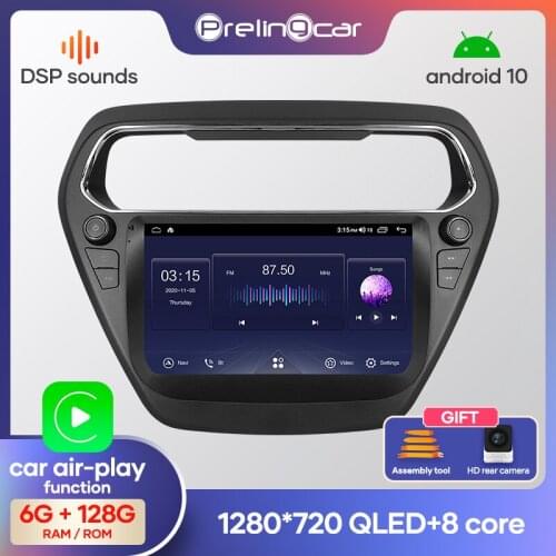 Prelingcar Android 10.0 System Car IPS Touch Screen Stereo for Foreus Escort player Stereo with buttons navigation system