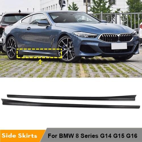 Car Side Skirts Apron Body Kits for BMW 8 Series 2 Door 4 Door 2019 - 2021 Side Door Bumper Skirts Extension Lips Carbon Fiber