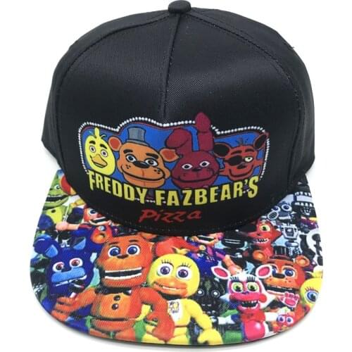 Game FNAF Fazbear Pizza Foxy Chica Bonnie Adjustable Snapback Sun Hats Cartoon Baseball Caps