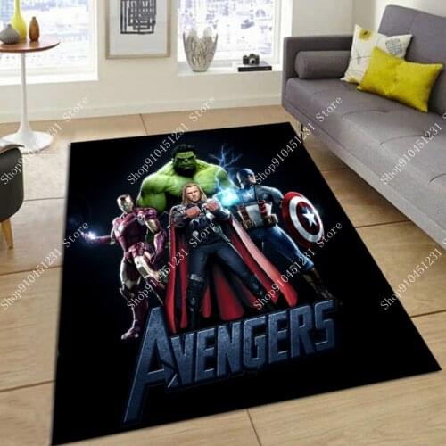 Disney Kids Playmat carpet The Avengers Anti Slip Mat Cartoon Captain America Printed Pattern Bathroom Door Living Room Gift