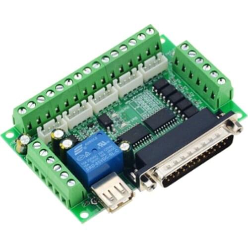 1PCS MACH3 Engraving Machine 5 Axis CNC Breakout Board With Optical Coupler For Stepper Motor Drive Controller