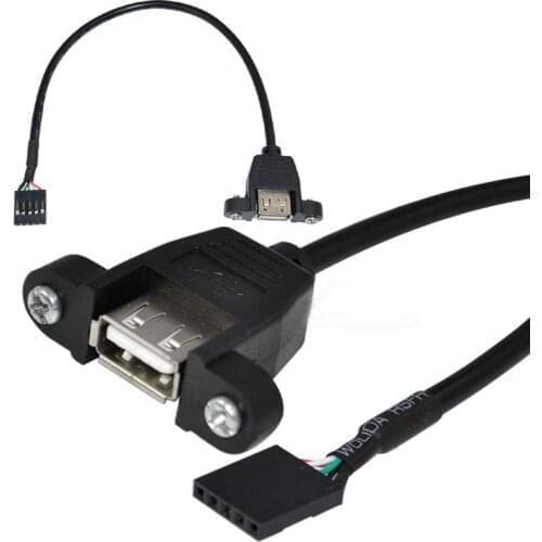 30cm 50cm 100cm USB 2.0 A panel mount Female Connectors to Head 5pin Female Dupont Cable