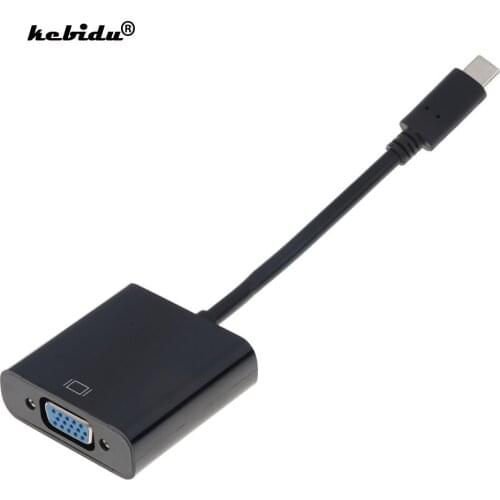 Kebidu USB 3.1 Type-c to VGA Converter USBC VGA Adapter Cable Adapter Male to Female Audio Data Cable for Macbook Newest Hot