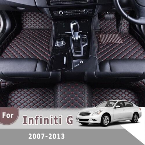 RHD Carpets For Infiniti G 2013 2012 2011 2010 2009 2008 2007 Car Floor Mats Custom Styling Artificial leather Waterproof Rugs