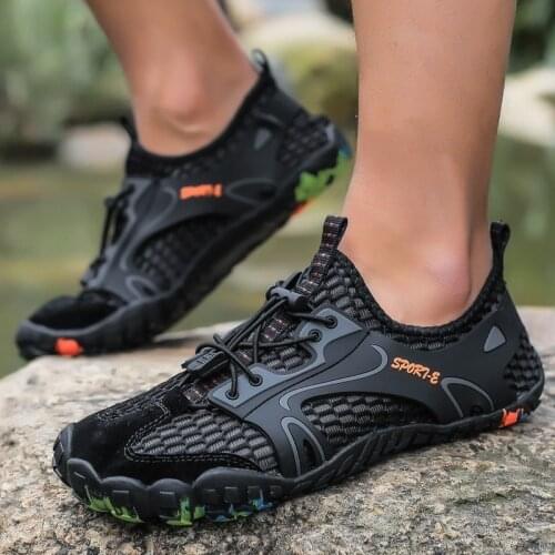 VEAMORS Outdoor Sneakers Non-slip Hiking Shoes For Men Women Walking Trekking Sneakers Unisex Breathable Mesh Upstream Shoes