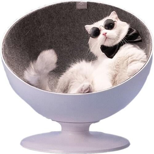 Indoor Round Cat Bed Small Pet House Winter Warm Washable Felt Sleeping Mat Puppy Kitten Nest Lounger Cave Chihuahua cama gatos