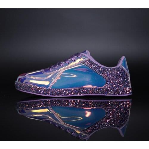 Hot-selling Womens Colorful Multi-color Shiny Womens Casual Flat Shoes