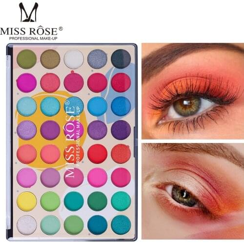 MISS ROSE 40 Colors Matte Shimmer Pearl Earth Color Makeup Eyeshadow Palette Long Lasting Waterproof