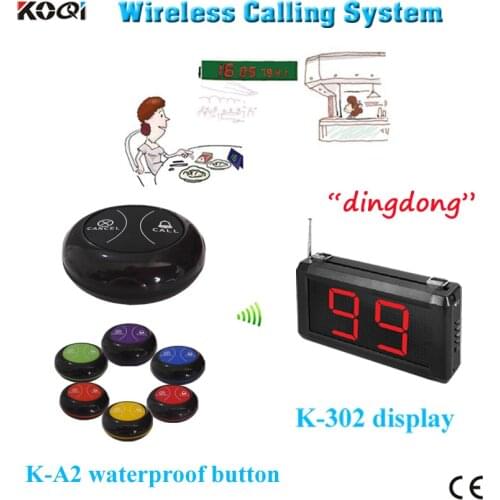 New technology 2016 wireless call K-302 panel and K-A2 waterproof bell restaurant pager system