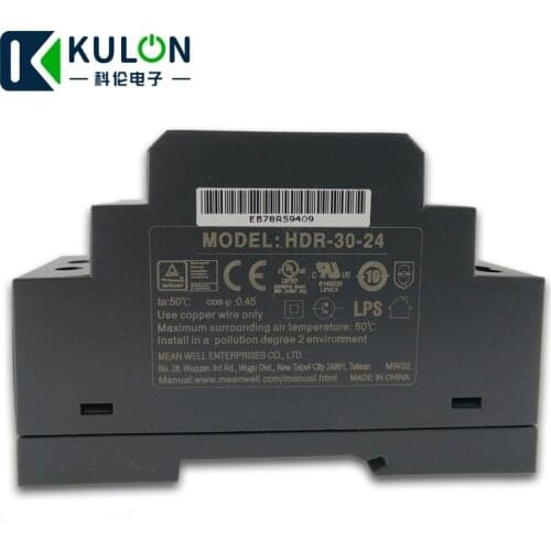 Original MEAN WELL HDR-30-24 24V 36W 1.5A meanwell step shape DIN Rail Power Supply mini slim size power source 24V