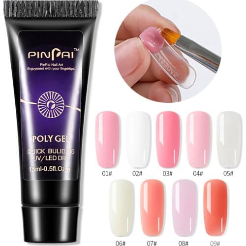 15ml Poly Nail Gel Quick Building Acrylic Color Jelly Gel Finger Extension UV Camouflage Fast Builder Gel Polish Manicure Tool