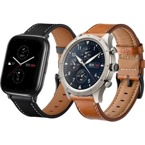 Genuine Leather Strap For Huami Amazfit Bip U Zepp E Smart Watch Bands For Zepp Z Replacement Man Bracelet Accessories Soft New