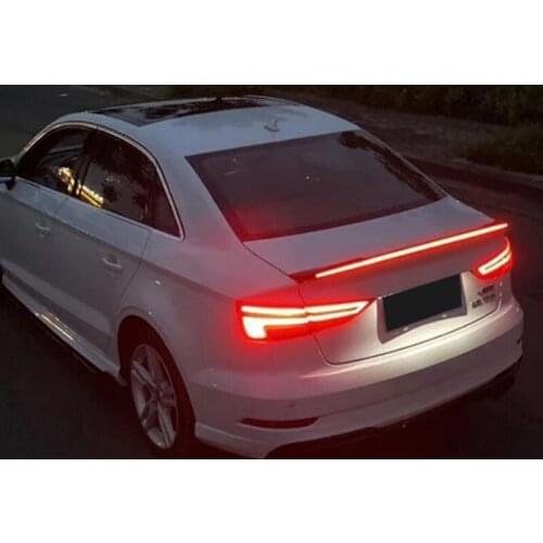 Car-Styling 5D Glossy Black Spoilers Styling Refit Spoiler For Audi A4 A4L 2017-2019 Rear Trunk Spoiler with LED light