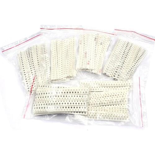 0402 0603 0805 Ceramic Capacitor Multilayer SMD Capacitor assorted kit , 1P-10UF 50 values capacitance set 10NF 22NF 1UF 10UF