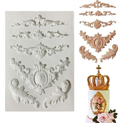 1pcs Border Cake Silicone Mold Fondant Chocolate Cake Decorating Tool DIY Handmade Gumpaste Mould Clay Resin Soap Baking Mould