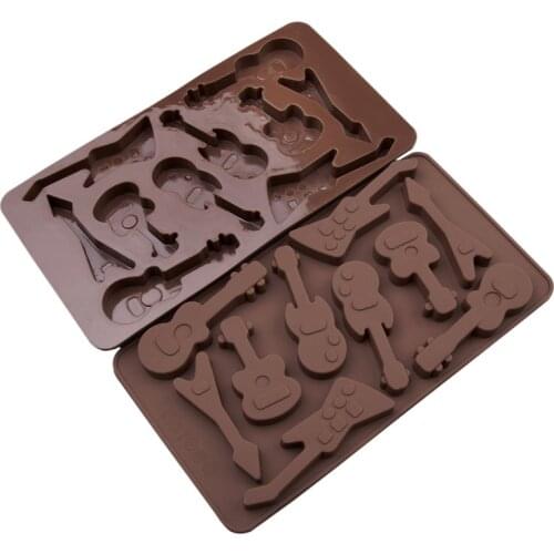 1PCS Food Grade Silicone Material, Music Guitar Shape For Chocolate Handmade Mold, Cake Tools, Cookie , Jelly, Ice Mold E047