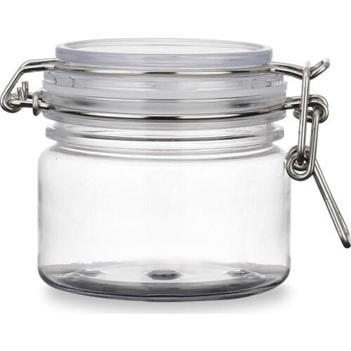 200G transparent plastic PET bottle jar sealing pot cream/gel/facial scrub/body scrub /mask cream skin care packing