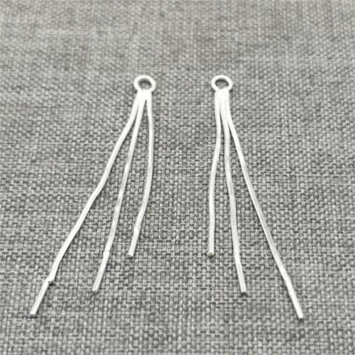 4 Pairs of 925 Sterling Silver Ear Wire Chains for Earring Threader