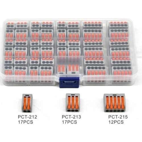 46PCS BOX-Packed PCT-212/PCT-213/PCT-215 MIX Universal Cable wire Connectors push in Wiring Terminal Block