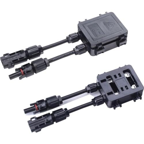 5 pcs / lot TUV standard 2 rails 15A diode IP67 PV solar panel Junction box connect with solar connector and 1M 4mmsq cable