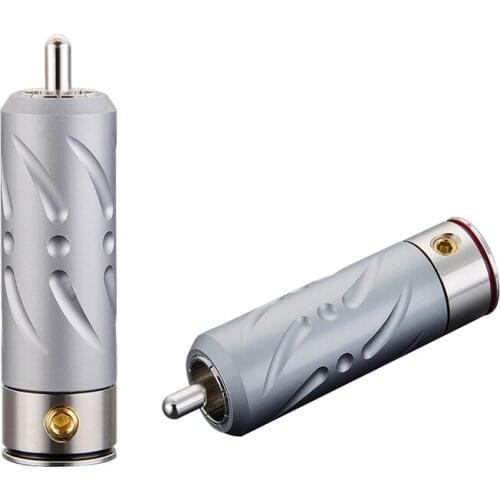 4Pcs Viborg VR109R Pure Copper Rhodium Plated RCA Audio Plug 9mm Cable Copper Audio Phono Connector