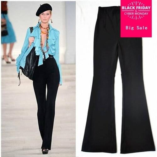 Longer Size Can fit 160cm -200cm height flare pants 2020 new Fashion brand England style Elastic was thin flare trousers WQ08