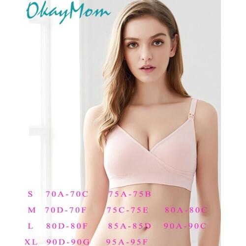 OkayMom D E F Cup Maternity Nursing Bra Pregnancy Breastfeeding Bras Wireless Sleepwear Underwear Bra Pregnant Women Nurse Bra