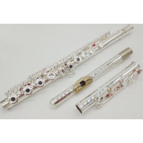 DeXin Flute 400 Series Silver Plated Flute Gold Plated Lip Plate Flutes 411 412 421 422 461 462 471 472 481 482 B Leg Open Close