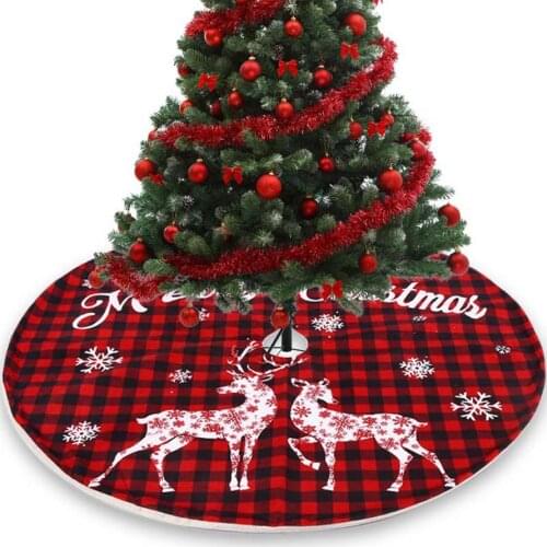 Black Letter Elk Christmas Tree Skirt Ornament Creative Tree Dress Wrap Apron Xmas Party Christmas Decorations For HomeNavidad