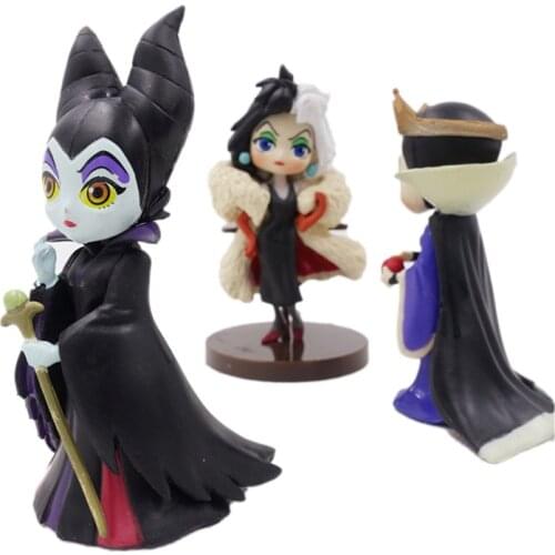 Disney Fantasy Figurines Villains Set Descendants 2 Maleficent Cruella de Vil Queen Action Figure Model Gift Toys for Children