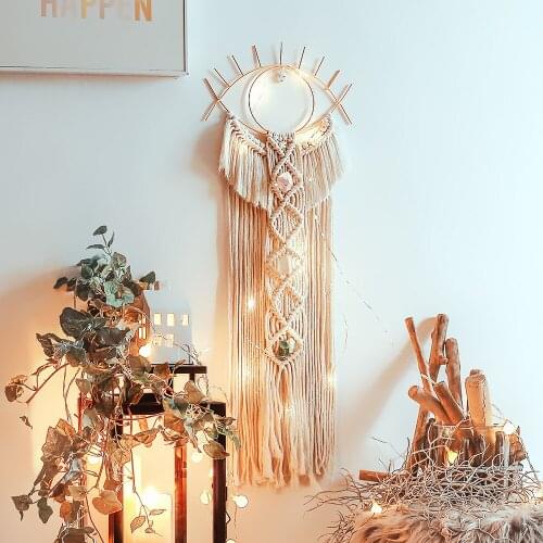 Macrame Tapestry Wall Hanging Art Woven Boho Home Decoracion Geometric Beautiful Wall Art for Apartment Dorm Room Decoration