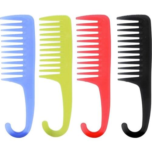 Wide Tooth Large Curved Hook Handle Flat Combs Detangling Reduce Hair Loss Comb Pro Hairdress Salon Dyeing Styling Brush Tools