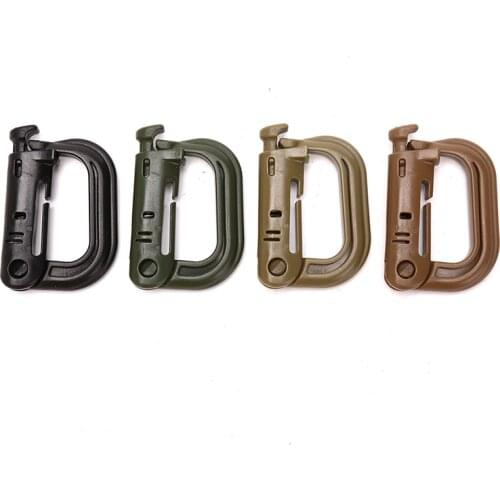 Carabiner D Locking Ring Plastic Clip Snap Type Ring Buckle Keychain Fastener