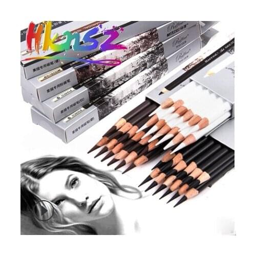 Marco Sketch highlights the pen white pencil soft core color charcoal pencil drawing highlight pencil