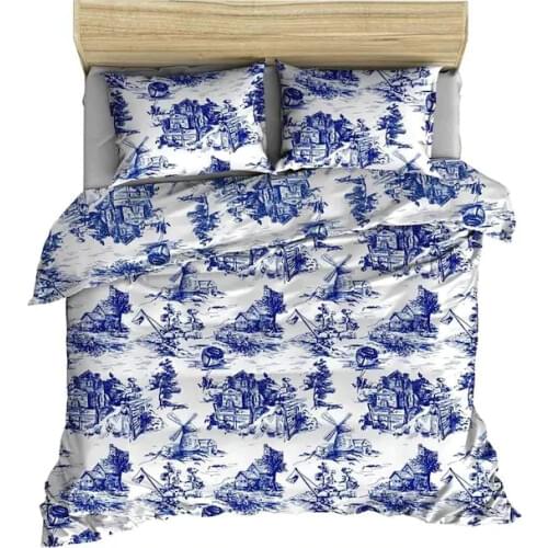 Maki Toile Double Double Quilt Cover and 2 Pillowcases 357173535