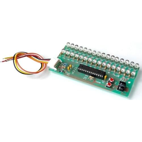 MCU Adjustable Display Pattern LED VU Meter Level Indicator Amplifier Audio 16 LED Dual Channel BLUE lamp light DC 8V to 12V