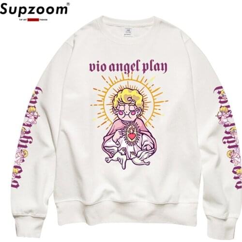 2020 New Arrival Top Fashion Long Sleeve Blouse Collar Fleece Casual Short Cotton Print O-neck Hip Hop Sweatshirt Hoodies Men