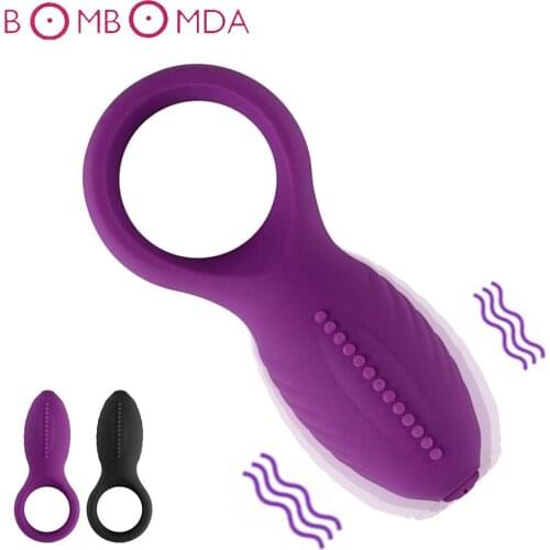 Electro Male Penis Vibrator Ring Delay Cockring G spot Clitoris Stimulator Vibrating Ring Penis Extender Adult Sex Toys for Men