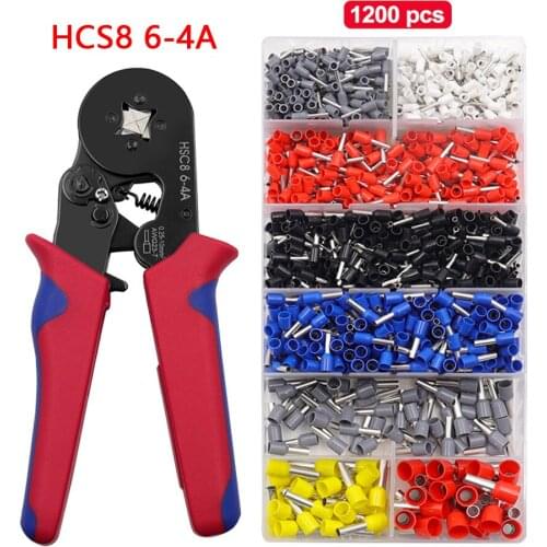 Tubular Terminal Crimping Tools Mini Electric Wires Pliers HSC8 6-4A 0.25-10mm² 23-7AWG/ 0.08-10mm² 28-7AWG High Precision Clamp