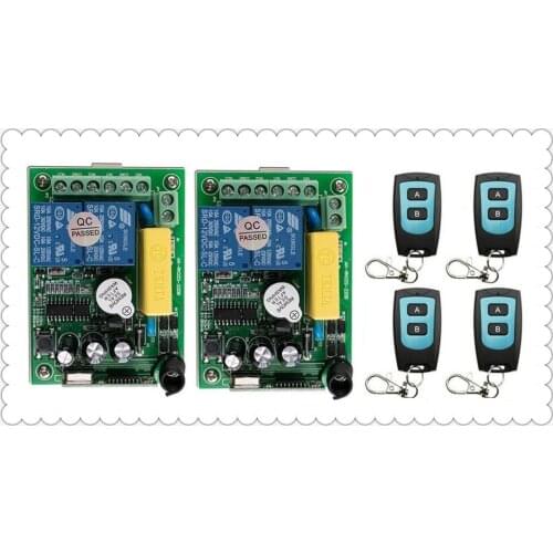 AC 220V 2ch intelligent household Wireless systems Wireless Remote Control Switch 2* receiver & 4* transmitter Simple operation
