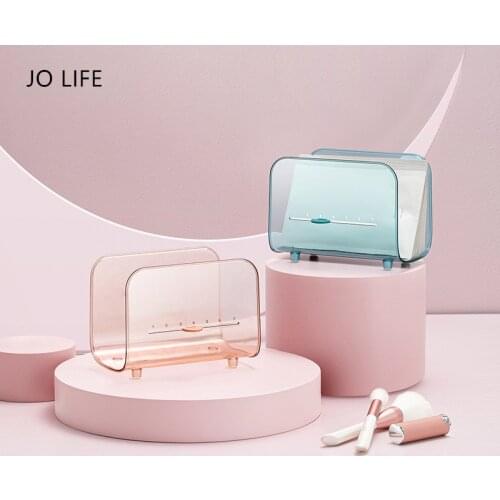 JO LIFE Transparent Facial Mask Storage Organizer Dustproof Makeup Box Plastic Container Desktop Cosmetic Holder