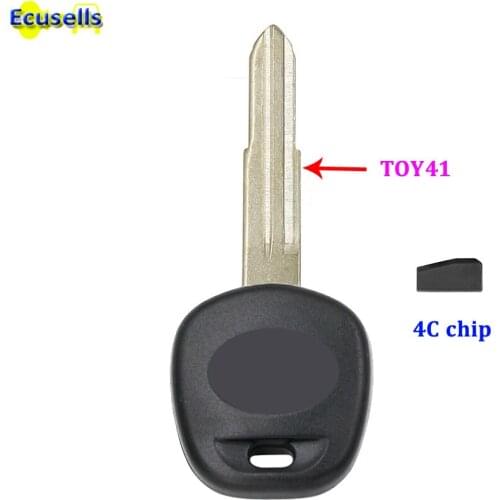 Transponder Ignition blank key with 4C carbon chip for Toyota MR2 Spyder 2002-2005 with uncut TOY41 blade